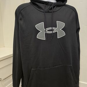Under Armour Black Pullover Hoodie with White Logo